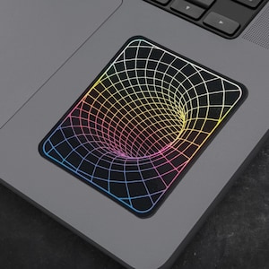 Event Horizon holografische vinylsticker - cyberpunk-laptopsticker - futuristische astronomie/ruimtebumpersticker