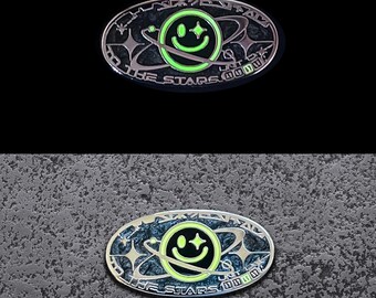 Glow 'To The Stars' Pin - Ad Astra Astronomy / Space Lapel Pin - Cyberpunk Saturn / Planet Enamel Brooch