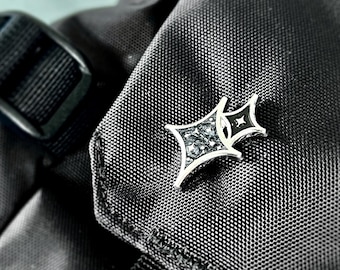 Binary Stars Enamel Pin - Astronomy / Space Lapel Pin -  Minimalist / Cyberpunk Brooch