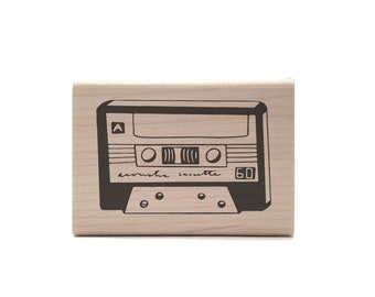 Cassette Tape Rubber Stamp - Retro Mixtape - 80s & 90s Stationery