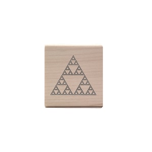 Sierpinski Triangle Rubber Stamp Mandelbrot & Koch Fractal Stationery STEM image 1