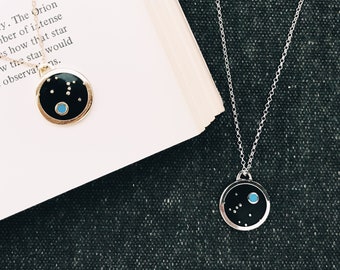 Pale Blue Dot Necklace - Astronomy / Space Pendant Necklace Gift - Celestial / Earth Jewelry