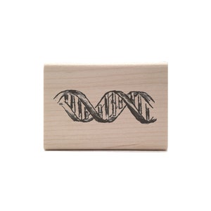 DNA Rubber Stamp - Double Helix Biology Stamp - Genetics STEM Stationery