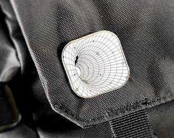 Cosmic Drift Enamel Pin - Futuristic Black Hole Lapel / Brooch Pin- Event Horizon