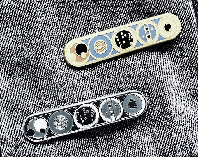 Astrobiology Art Deco Pin - Minimalist Lapel Pin / Celestial Badge - Astronomy / Biology Sci-Fi Gift