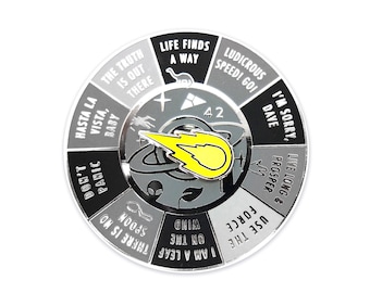 Sci-Fi Quotes Spinner Enamel Pin of Awesomeness - Science Fiction Movies Pin - HHGTTG Sci-Fi Geekery