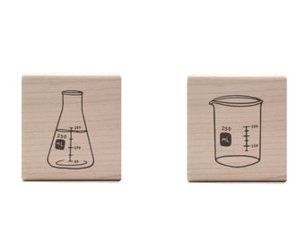 Erlenmeyer Flask Rubber Stamp - Chemistry Lab Stationery - STEM / Science Teacher Stamp