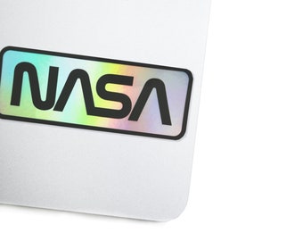 NASA Worm Holographic Vinyl Decal - Futuristic Sticker - Astronomy / Space / Sci-fi Laptop Decal