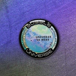 Bubble Universe Button Decal - Futuristic Space Laptop Vinyl Sticker - Sci-Fi / Cyberpunk Space Gift