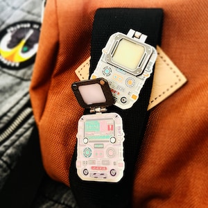 Astropunk Vintage Tech Enamel Pin - Retrofuturistic Design Lapel Pin / Badge - Unique Sci-fi Hinged Pin Gift