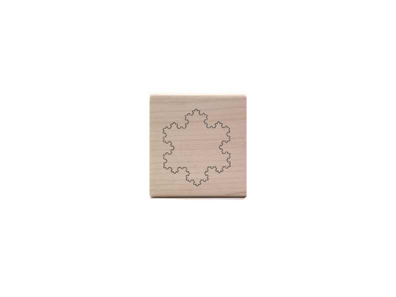 Sierpinski Triangle Rubber Stamp Mandelbrot & Koch Fractal Stationery STEM image 4