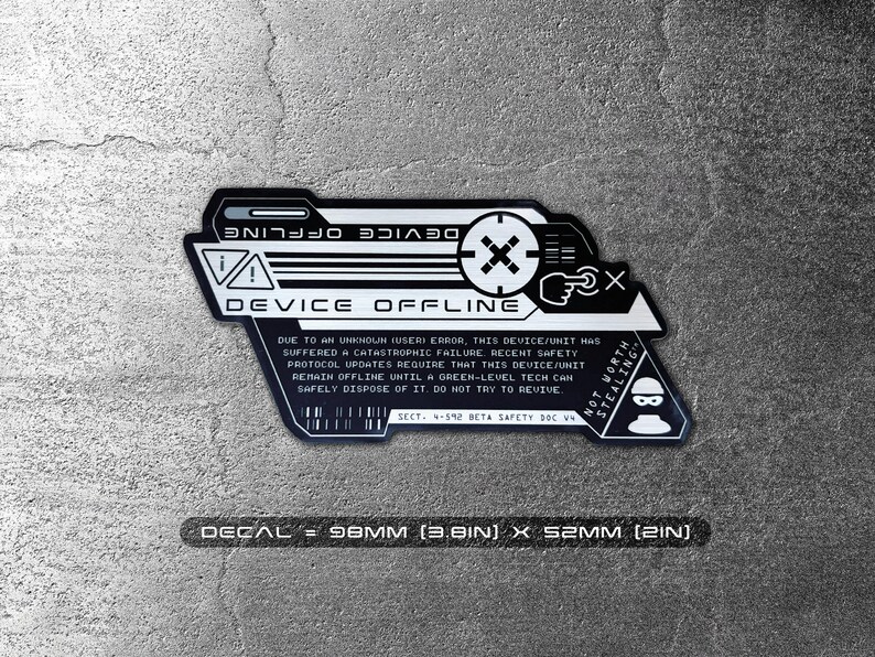 Device Offline Metallic Vinyl Decal - Cyberpunk Tech Laptop Sticker ...