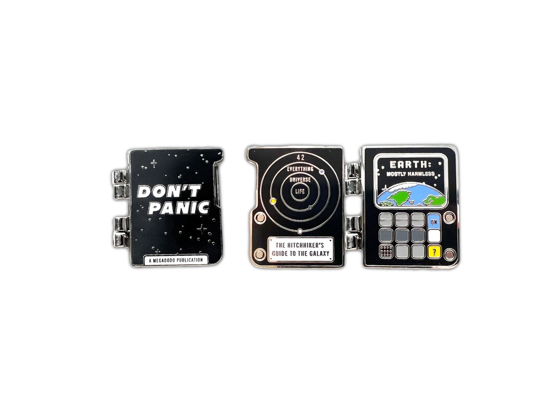 Hinged Hitchhiker's Guide Enamel Pin HHGTTG Don't 