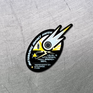 Meteor(oid) Impact Patch Holographic Vinyl Decal - Cyberpunk Sci-Fi Laptop Sticker - Futuristic Astropunk / Space Sci-Fi Phone Decal
