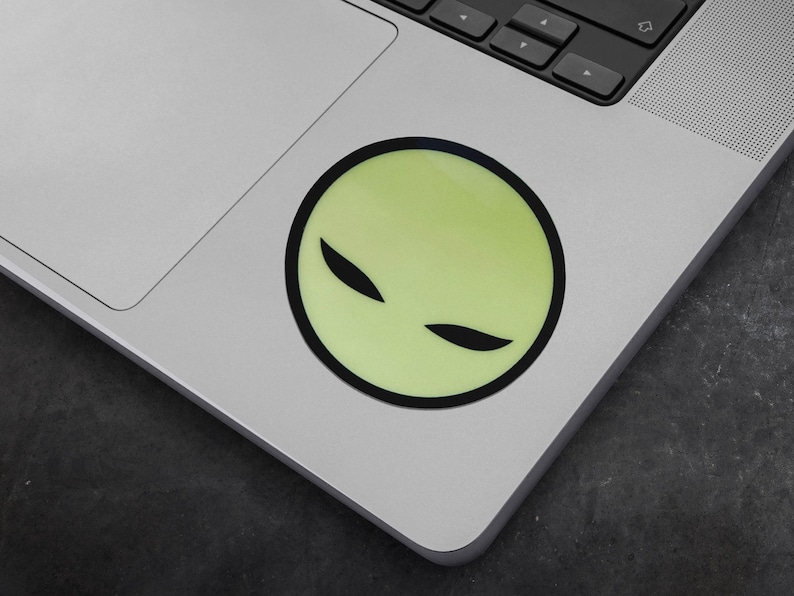 Glow in the Dark Alien Vinyl Decal - Cyberpunk Laptop Sticker - Etsy