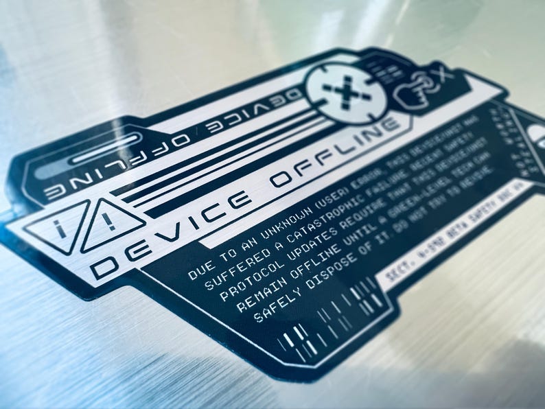 Device Offline Metallic Vinyl Decal - Cyberpunk Tech Laptop Sticker ...