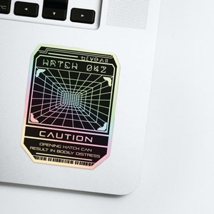 Hatch Containment Holographic Decal - Cyberpunk Futurist Vinyl Decal - Sci-fi Futuristic Gift