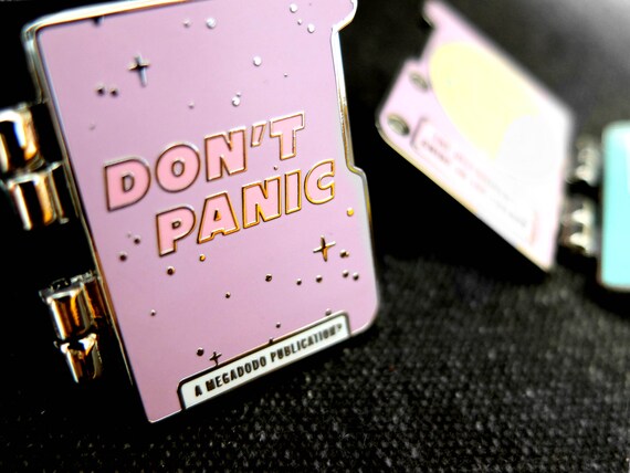 Hinged Hitchhiker's Guide Enamel Pin HHGTTG Don't 