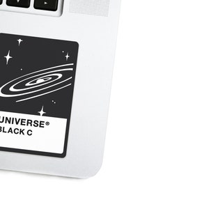 Sticker nuance de couleur C noir univers - Sticker en vinyle pour ordinateur portable espace astropunk - artiste graphique cyberpunk / cadeau de designer