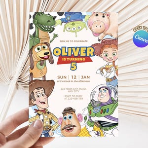 Story of Toys Birthday Invitation, Toy Party Invite, Kids Editable Invite, Printable, Instant Download, Boy Girl Cowboy Birthday, B045