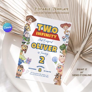 Story of Toys Birthday Invitation, Toy Party Invite, Kids Editable Invite, Printable, Instant Download, Boy Girl Cowboy Birthday, B042
