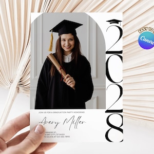 Graduation Party Invitation, Editable Graduation Announcement, Grad Party Invite College, High School Class, Grad Flyer Congrats, B054