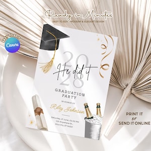 Graduation Party Invitation Template, Graduation Announcement, Grad Party Invite College, High School Class, Grad Flyer Congrats, B052