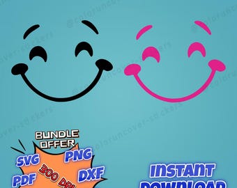 Pink Smiley Face SVG: Kawaii Cricut & Silhouette Design (Digital Download)
