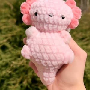Axolotl Crochet Pattern PDF – Plush Velvet Amigurumi Tutorial, Cute Salamander Stuffed Animal, DIY Soft Toy Pattern