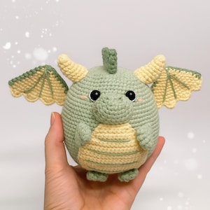 Chubby Dragon Crochet Pattern PDF – Cute Round Amigurumi Fantasy Plushie, Beginner-Friendly Soft Dragon Toy DIY