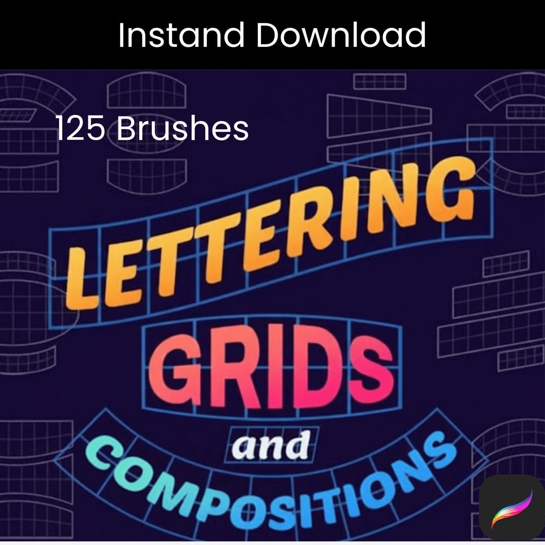 125 Procreate Lettering Grids & Composition Guides | Digital Lettering ...