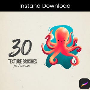 30 Procreate Texture Brushes | Digital Painting Grain Canvas Texture Brush Set | Stipple, Gritty, and Artistic Paper Textures for Procreate