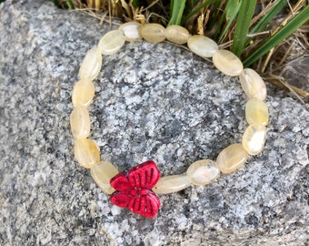 Red Butterfly Citrine Bracelet