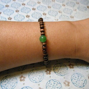 Green Jade Wood Mala Bracelet image 3