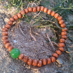 Green Jade Wood Mala Bracelet image 3