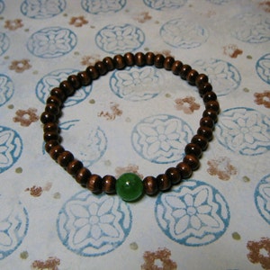 Green Jade Wood Mala Bracelet image 5