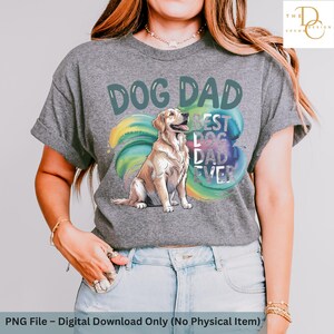 Dog Dad Mug Wrap PNG: Watercolor Sublimation Design (Digital Download)