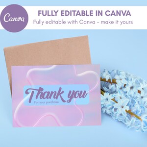 Thank You Card for Small Business – Editable Canva Template – Printable Thank You insert – Packaging Insert – Instant Download