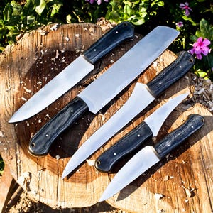 Premium Kitchen Knife Set - Hand Forged Chef Knives, D2 Steel Chef Set for Cooking and BBQ Knife Set, Anniversary & Birthday gift