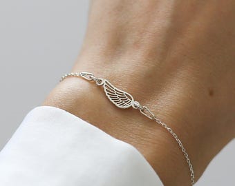 Cadeau voor verlies, herdenkingscadeau voor haar, armband engelenvleugel, herdenkingssieraden, verlies van geliefde cadeau, sympathie, gepersonaliseerd