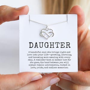 Regalo per figlia, collana per figlia, collana con cuore infinito, regalo per compleanno figlia, regalo per la partenza da casa, regalo di nozze, ricordo personalizzato