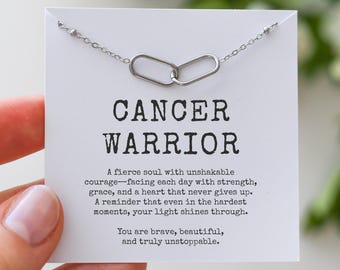 Cancer Warrior Necklace, Strength Necklace, Gift for Cancer Fighter, Jewellery for Cancer Survivors, Encouragement Gift for Her