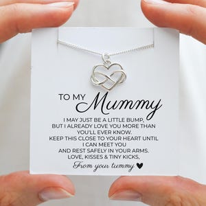 Collar para mi mamá de la barriguita, regalo de embarazo con tarjeta, regalo para la futura mamá, regalo para baby shower de la barriguita