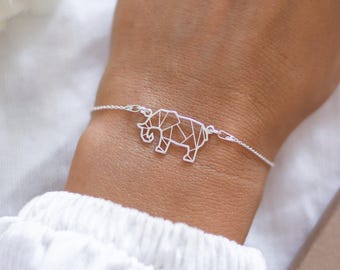 Olifant armband cadeau voor haar, sterlingzilver, safarisieraden, dierenliefhebber cadeau, 14e verjaardag, verstelbare armband