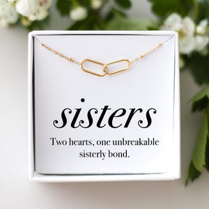 Sisters Necklace – Interlocking Rings Gift for Sister, Sister Birthday Jewellery, Gift for Soul Sister, Friendship Necklace for Her