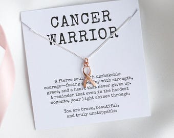 Brustkrebs Überlebende Geschenk, Pink Ribbon Halskette, Krebs Kriegerin Geschenk für Sie, Brustkrebs Kämpferin