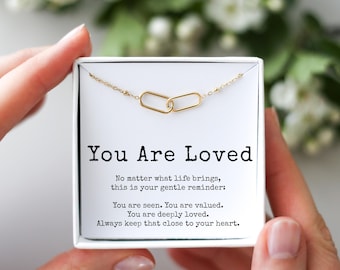 You Are Loved Necklace – Self Love Gift for Her, You Are Enough Jewellery, Tough Times Gift, Encouragement, Daughter Wife Friend Gift