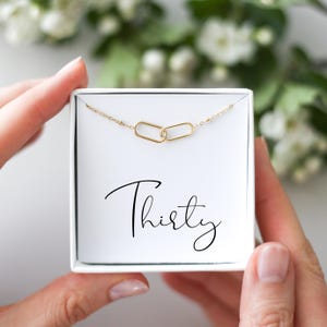 Collier 30e anniversaire – cadeau 30e pour elle, bijoux pour 30 ans, cadeau pour soeur ou meilleure amie, collier jalon 30, 30 ans