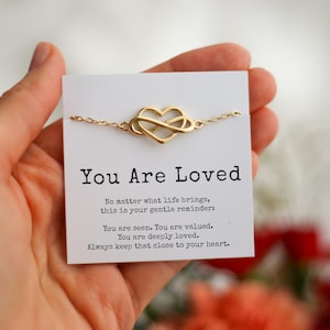 Sie werden geliebt Geschenk - Sterling Silber Infinity Herz Armband, inspirierendes Geschenk für Tochter Freund Schwester