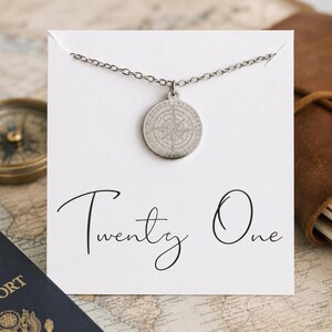 21st Birthday Necklace - Compass Gift For Her